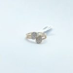 Anillo Gota y Oval Con Diamantes