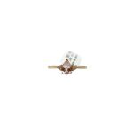 Anillo Gota De Morganita y Diamantes