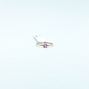 Anillo Solitario Zafiro Rosa