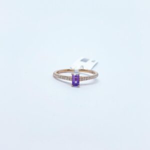 Anillo Amatista Con Diamantes