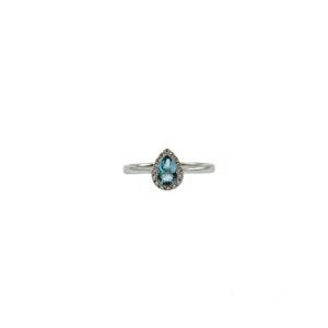 Anillo Gota Topacio Azul