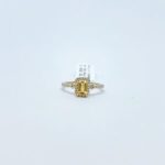 Anillo Cuadro Citrino Con Diamantes