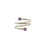 Anillo Espiral Con Zafiro Rosa
