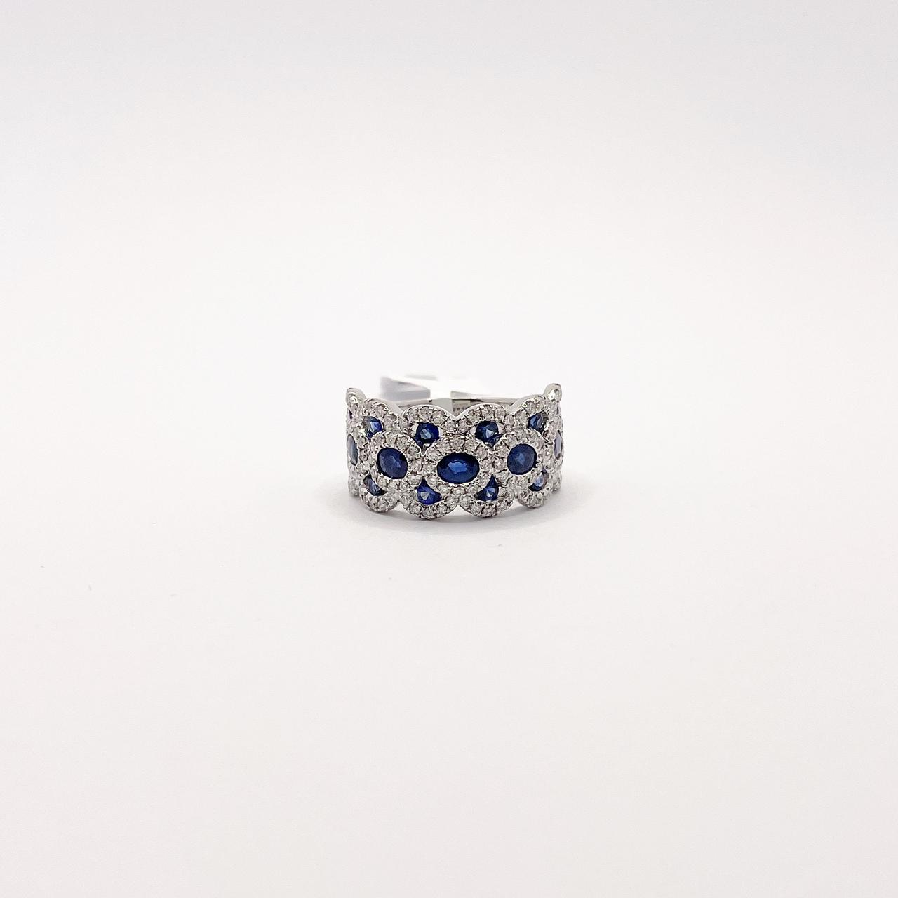 Anillo Zafiros y Diamantes