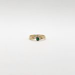 Anillo Doble Esmeralda y Diamantes