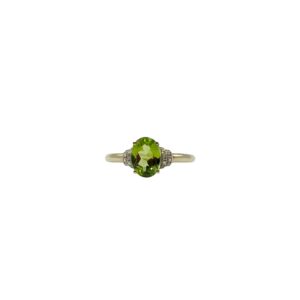 Anillo Peridoto Oval Con Diamantes