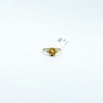 Anillo Oval Citrino Con Diamantes