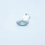 Anillo Topacio Azul Con Diamantes