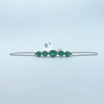 Pulsera Esmeraldas Oval Con Diamantes