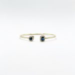 Brazalete Cuadro y Gota De Zafiro Con Diamantes