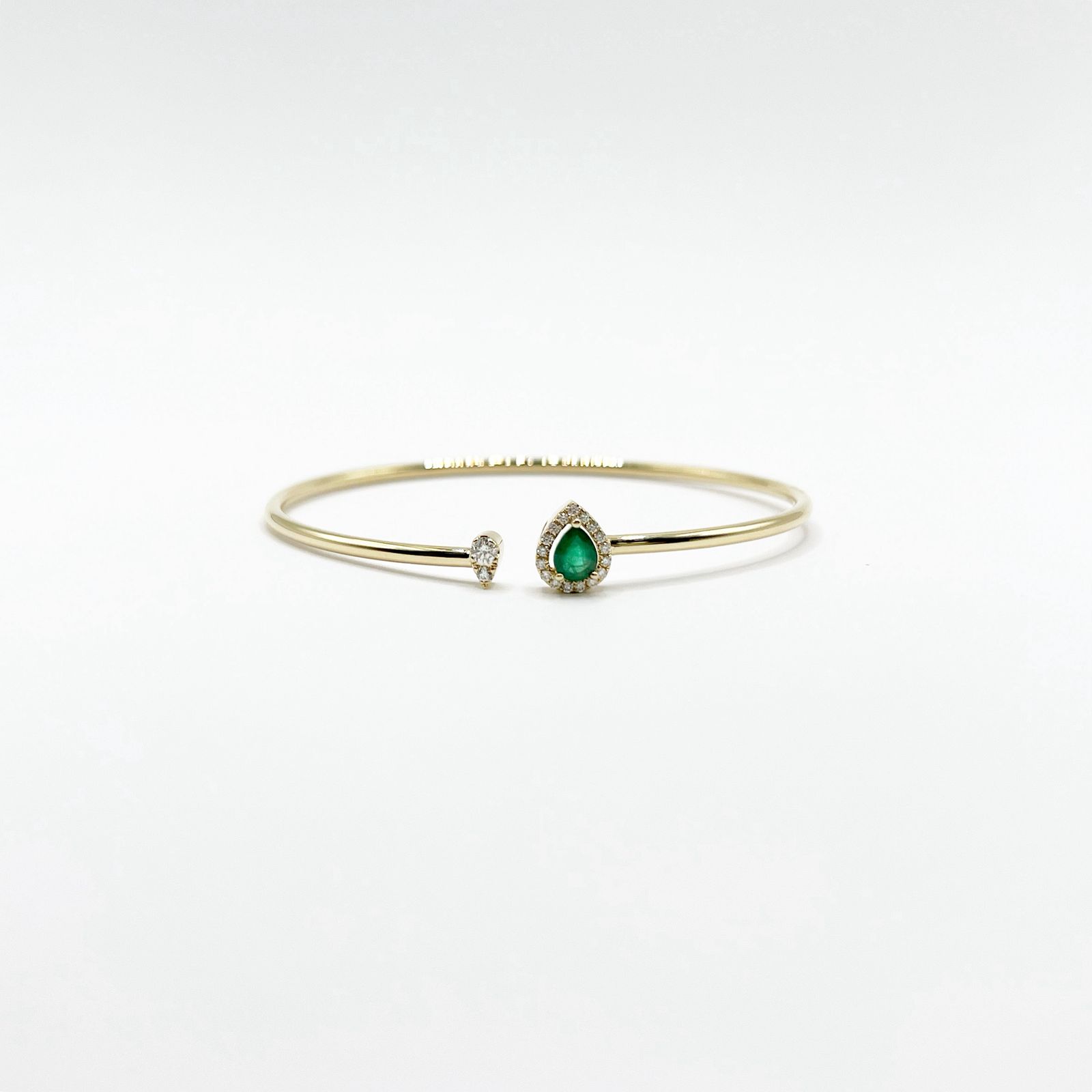 Brazalete Gota De Esmeralda y Diamantes