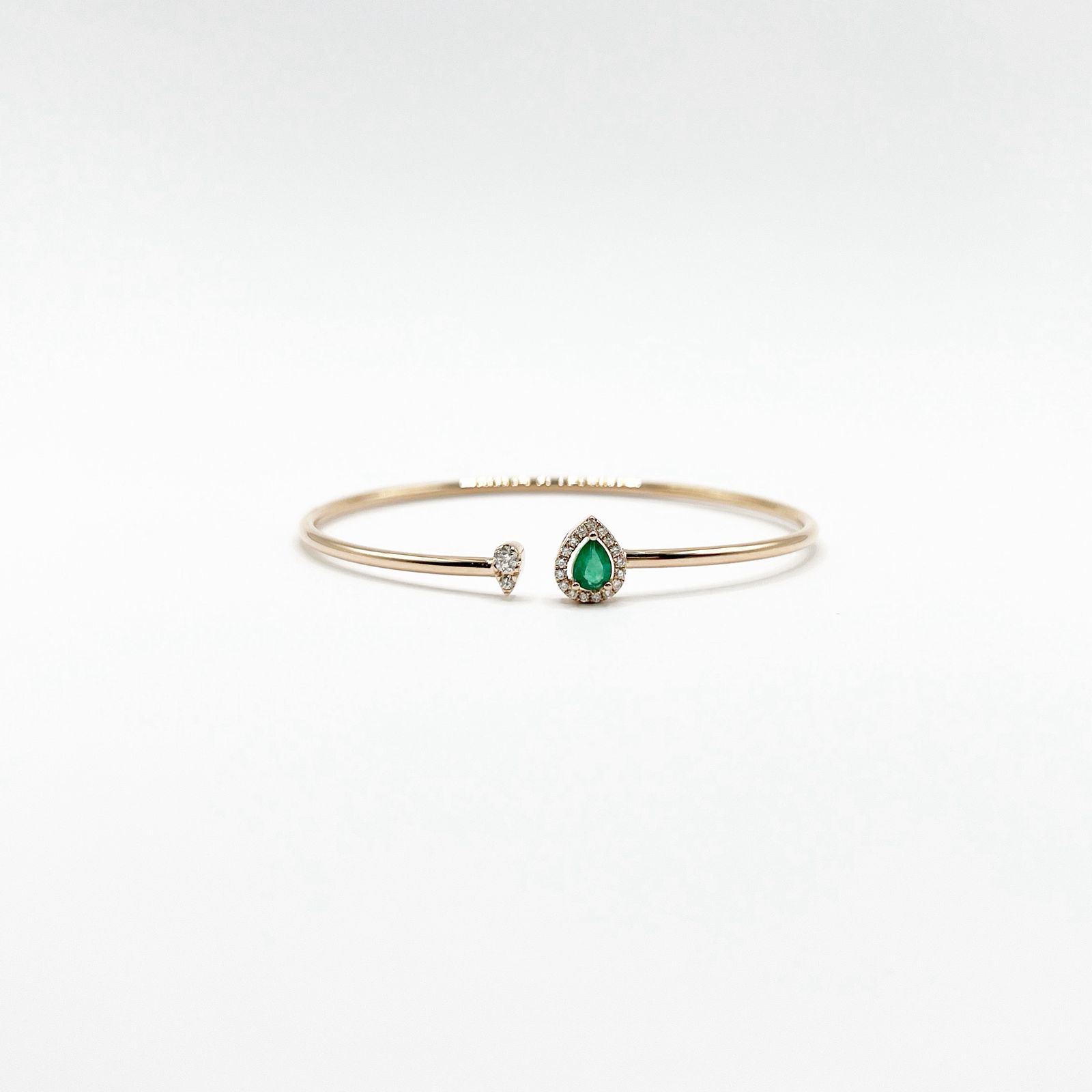 Brazalete Gota De Esmeralda y Diamantes