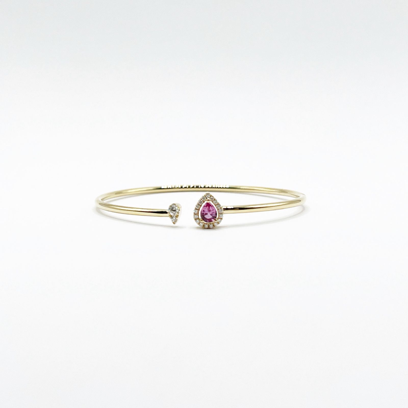Brazalete Gota De Zafiro Rosa y Diamantes
