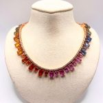 Gargantilla Zafiros Rainbow Con Diamantes