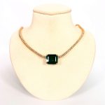 Gargantilla Tennis De Diamantes Con Esmeralda