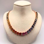 Gargantilla Zafiros Raibow Con Diamantes