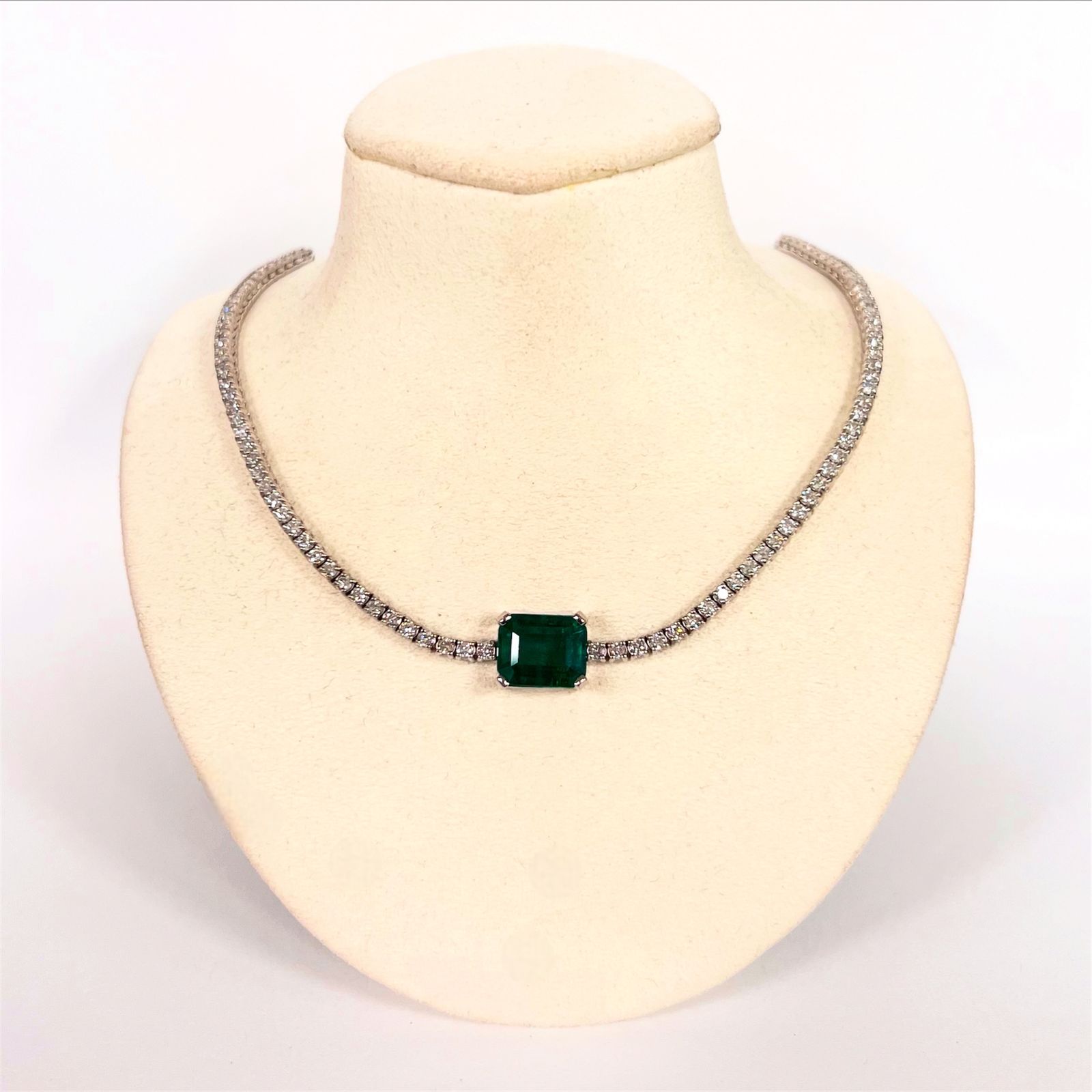 Gargantilla De Esmeralda Con Diamantes