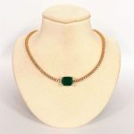 Choker De Diamantes Con Esmeralda Central