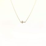 Collar Cruz Horizontal Con Diamantes