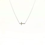 Collar Cruz Horizontal Con Diamantes