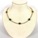 Gargantilla De Diamantes Con Esmeraldas