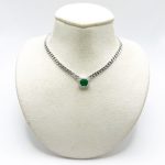 Gargantilla Cuadro De Esmeralda Con Diamantes