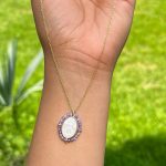 Cadena Con Dije Virgen Milagrosa y Amatista
