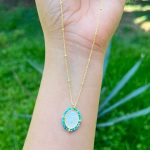 Cadena Con Dije Virgen Milagrosa y Turquesa