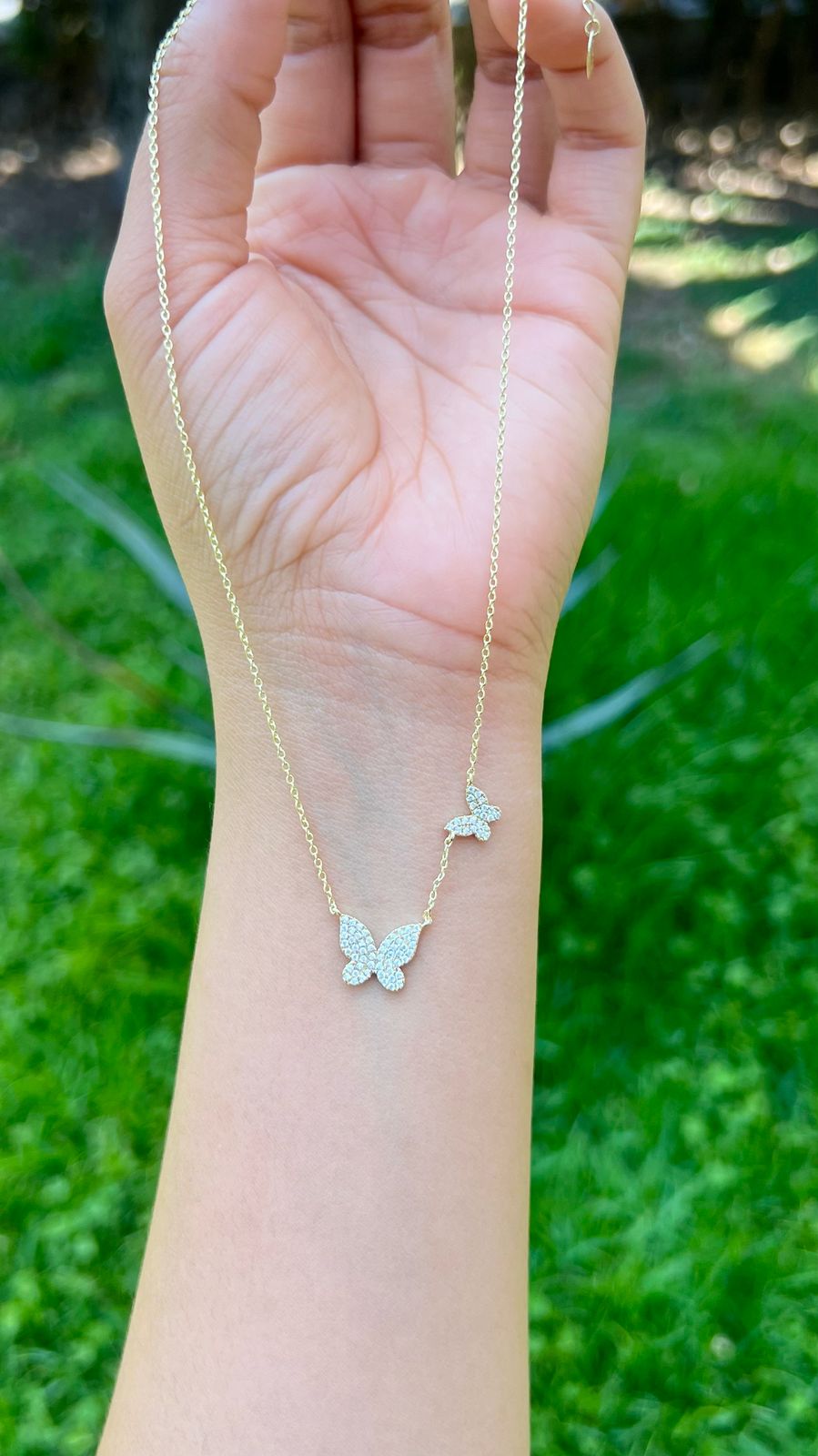 Collar Dos Mariposas Con Zirconia