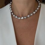 Collar Perla Barroca Gris 10 MM
