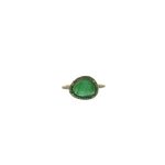 Anillo Laja Esmeralda Con Diamantes